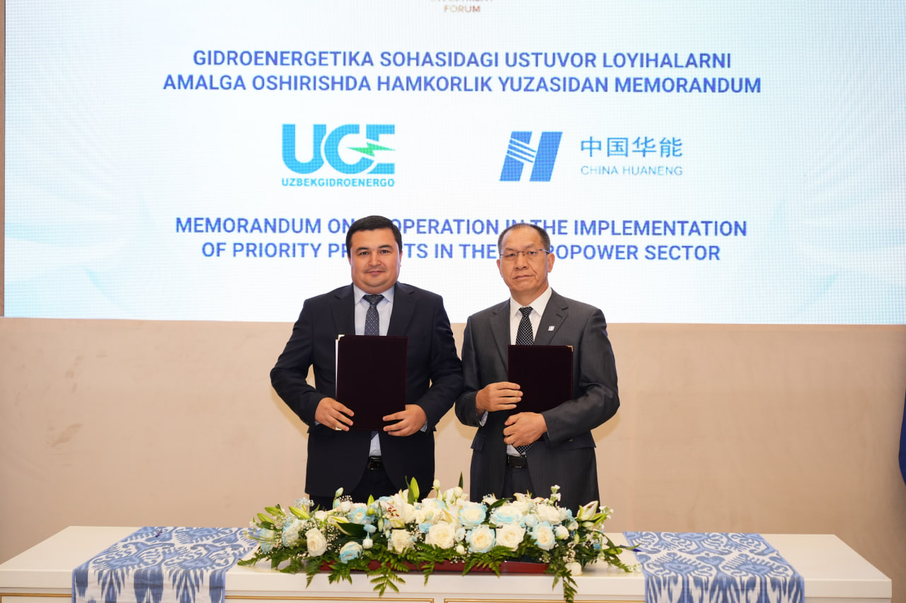 "Oʻzbekgidroenergo" Toshkent investitsiya forumida qator xalqaro kelishuvlarga erishdi