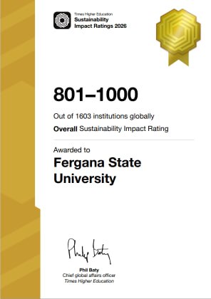 Fargʻona davlat universiteti THE Impact Rankings–2026 reytingida oʻz oʻrnini sezilarli yaxshiladi