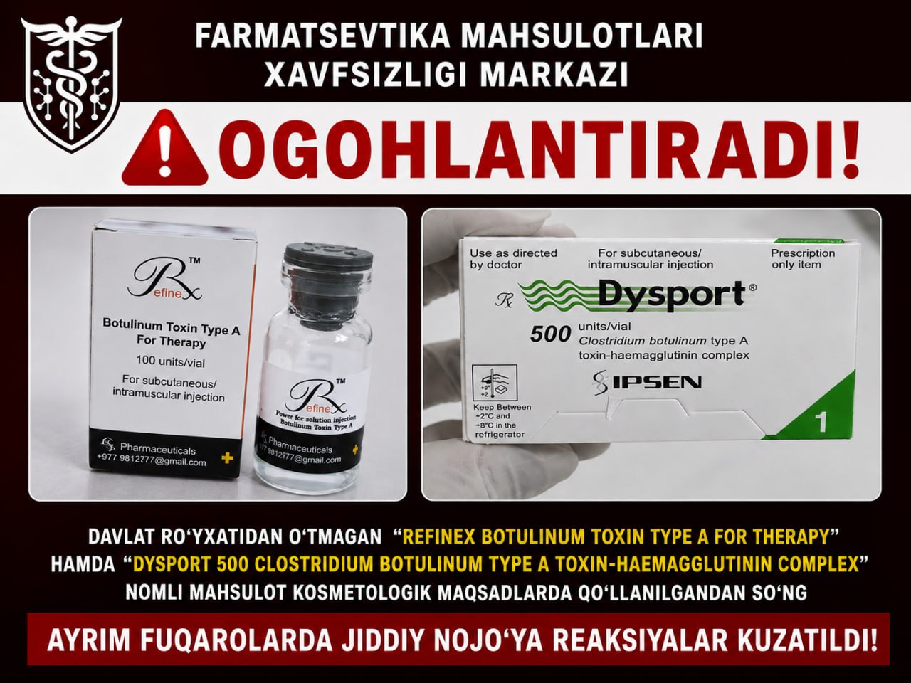Noqonuniy kosmetika preparatlaridan foydalanganlarda botulizm aniqlangi