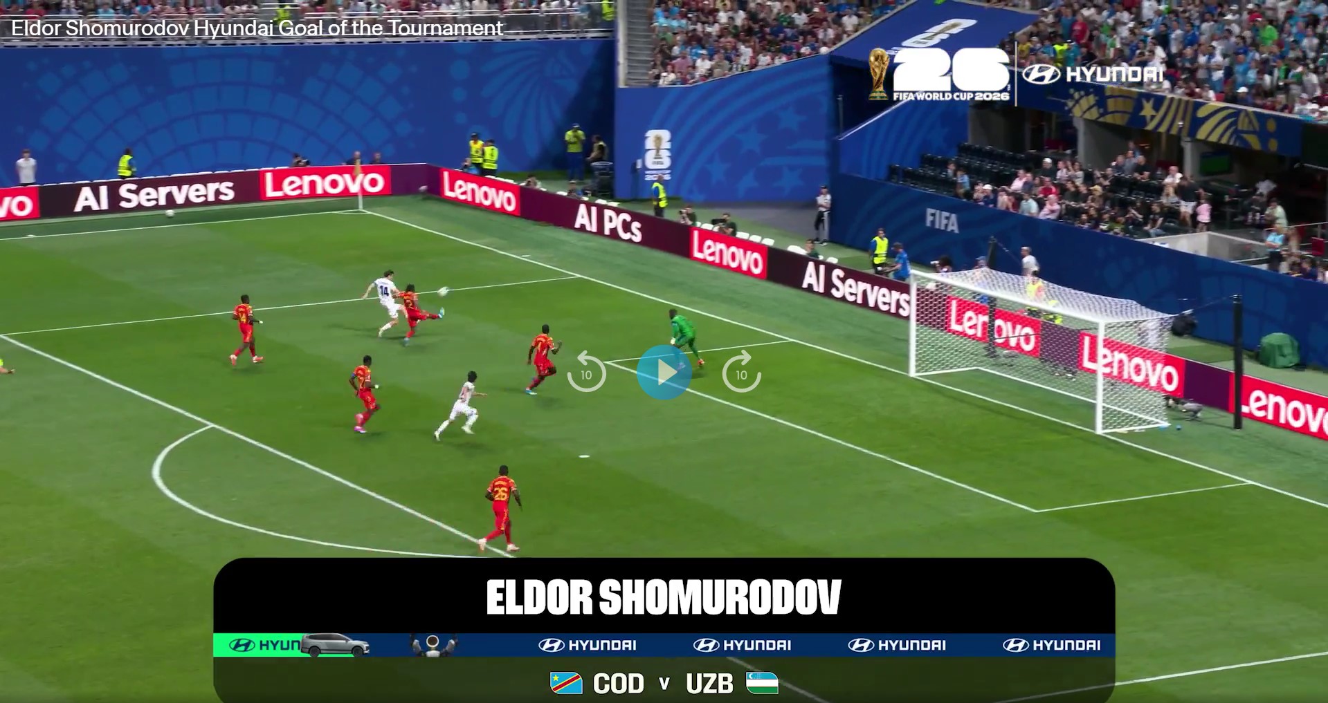 Eldor Shomurodovning goli JChning eng yaxshi goli bo‘lish uchun nomzodlar qatoridan joy oldi