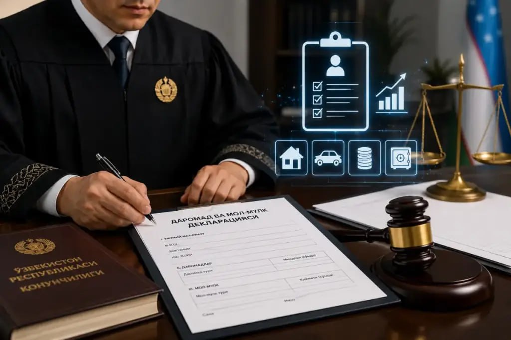Судьяларнинг даромад ва мол-мулкини декларациялаш тизими 1 сентябрга қадар ишга туширилади