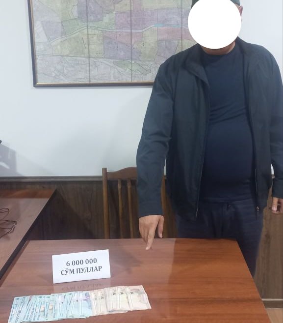 «Xorazm suv taʼminoti» yuridik inspektori 6 mln söm firibgarlikda gumonlanib uşlandi