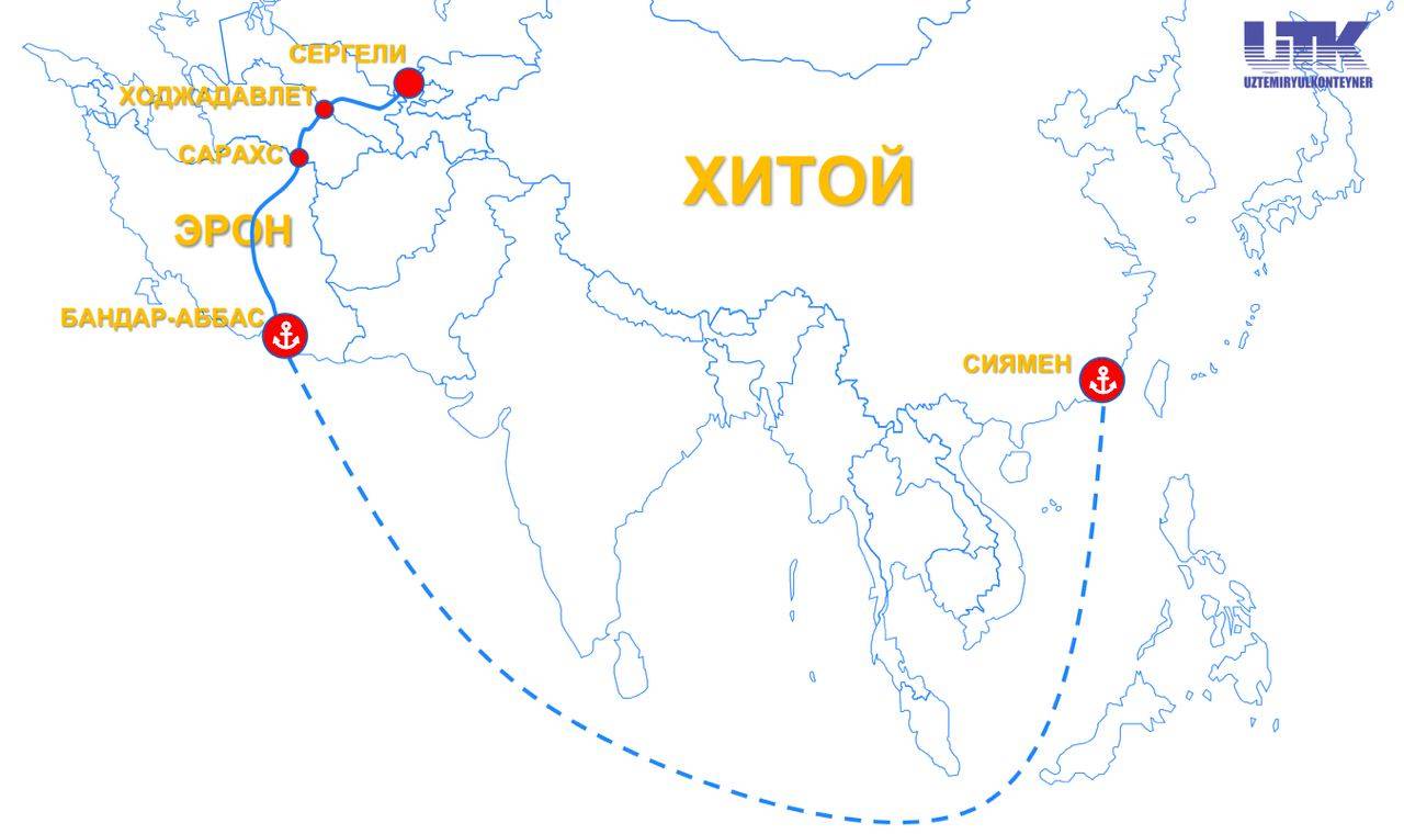 Железнодорожная карта узбекистана