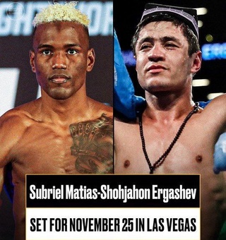 Shohjahon Ergashev va Sabriyel Matias jangining yangi muddati maʼlum boʻldi