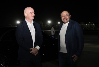 FIFA President Gianni Infantino arrives in Uzbekistan