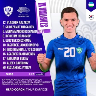 Futbol: Oʻzbekiston – Koreya Respublikasi bahsiga sanoqli daqiqalar qolmoqda