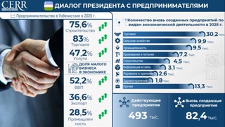 Развитие предпринимательства в Узбекистане в 2025 году: инфографика
