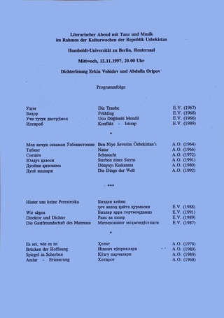 Berlindagi ijodiy kecha