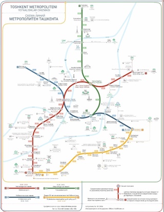 Обновлена схема линий Ташкентского метрополитена
