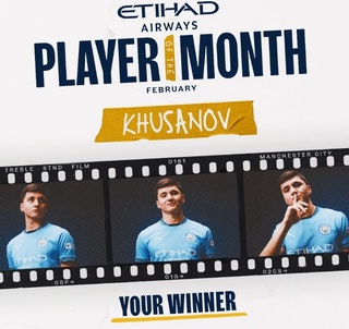 Абдуқодир Ҳусанов - "Манчестер Сити"диң февраль айындағы ең жақсы ойыншысы деп табылды