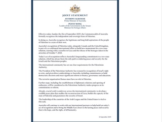 Kanada, Avstraliya va Buyuk Britaniya Falastin davlatini rasman tan oldi