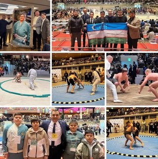 Впервые представители Узбекистана приняли участие в международном турнире по сумо в Токио