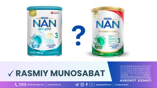 Bolalarga moʻljallangan oziq-ovqat mahsulotlarining sifati yuzasidan oʻrganish olib borilmoqda