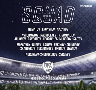 Ўзбекистон миллий терма жамоасининг Уругвайга қарши ўйин учун қайдномаси эълон қилинди