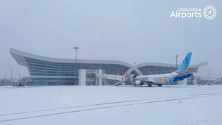 Снег и мороз ограничили работу аэропорта «Самарканд»