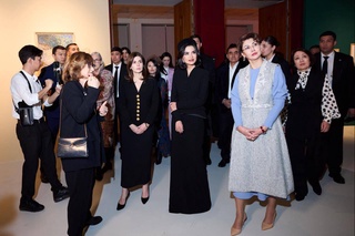 Saida Mirziyoyeva took part in the opening ceremony of the exhibition of the artist Ural Tansykbayev in Kazakhstan