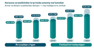 Yangi tashkil etilgan korxonalar boʻyicha qaysi hududning koʻrsatkichi yuqori?