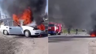 Bo‘stonliq tumanida "Nexia-2" yonib ketdi