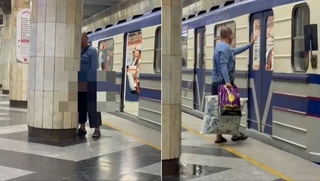 Метро бекатида эркак ҳожатини чиқарди