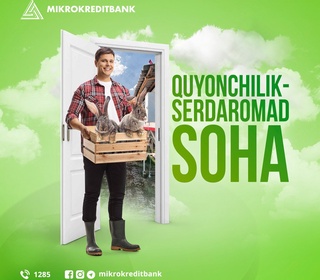 “Mikrokreditbank” ATB quyonchilikni rivojlantirish uchun 454,4 mlrd soʻm kredit ajratgan