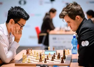 Today Nodirbek Abdusattarov will play against Magnus Carlsen