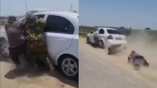 Qashqadaryoda “Nexia-3” avtomobili haydovchisi fuqarolarni sudrab ketdi