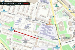 In the center of Tashkent, part of the street will be closed for a week