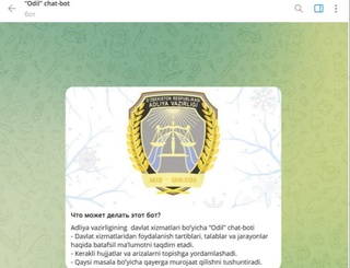 Sunʼiy intellektga asoslangan “Odil” chat-boti ishga tushirildi