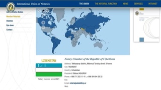 Ўзбекистон нотариат тизими Халқаро нотариуслар иттифоқига аъзо бўлди