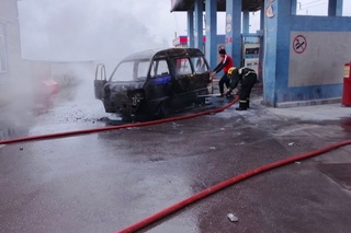 Намангандаги “заправка“да Damas ёниб кетди