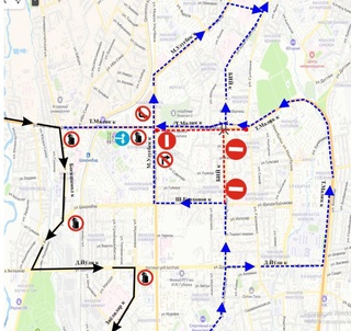 Toshkentdagi bir qator koʻchalarda transport vositalarining harakatlanishi cheklandi