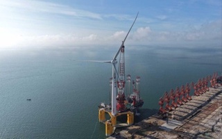 China has assembled the world's largest floating wind turbine