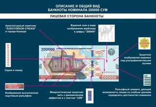 Центробанк: 15 июля в Узбекистане в обращение выйдет купюра номиналом 200 тысяч сумов