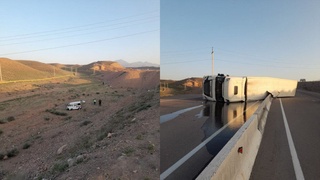 Қамчиқ довонида юк автомобили ҳайдовчиси бошқаришни йўқотиши оқибатида дамас ҳандаққа тушиб кетди