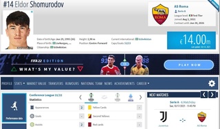 Элдор Шомуродовнинг трансфер баҳоси икки баравар қимматлашди