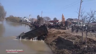 Анҳорга тушиб кетган юк машинаси чиқариб олинди