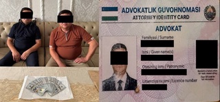 Ички ишлар мансабдори ниқоби остидаги адвокат ва унинг шериги қўлга олинди