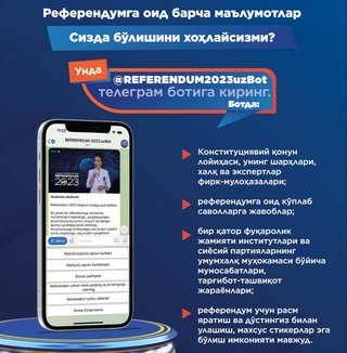 REFERENDUM-2023.uzBot: all the news about the referendum in one address