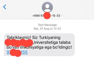 Абитуриентнинг шахсий маълумотлари тарқалган бўлиши мумкин