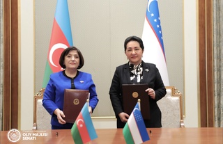 Өзбекстан Республикасы Олий Мажлисі Сенатының Төрайымы Танзила Нарбаева Әзербайжан Республикасы Ұлттық Мәжілісінің Төрайымы  Сахиба Гафаровамен кездесті