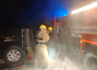 FVV қутқарувчилари қор бўронида йўлда қолган фуқароларни қутқарди