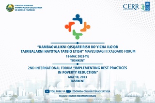 Тошкентда камбағалликни қисқартириш бўйича II Халқаро форум бўлиб ўтади