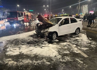 Toshkentda “Nexia-3” YTH uchrab yonib ketdi