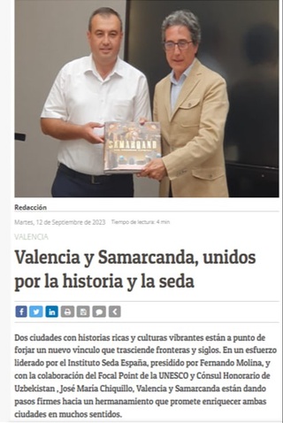 Валенсия ва Самарқанд тарихий муносабатларни қайта тикламоқда