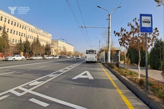 Separate lanes for public transport are being created in Urgench