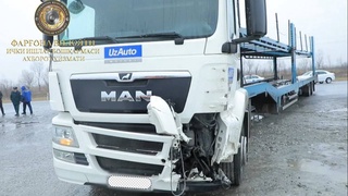 Ёзёвон туманида “MAN Trailer” ҳайдовчиси ухлаб қолиши оқибатида ЙТҲ содир бўлди