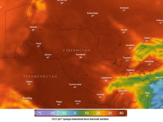 Oʻzbekiston hududiga issiq havo kirib kelmoqda