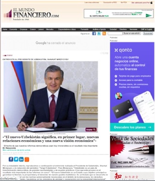 Ўзбекистон Президентининг интервьюси Испанияда  чоп этилди