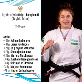 Известен состав дзюдоистов Узбекистана на чемпионат Азии