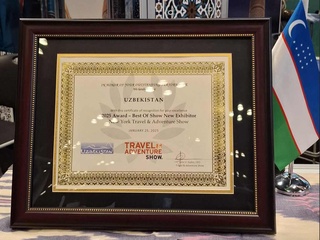 Узбекистан признан «Лучшим новым участником» на туристической выставке США «New York Travel and Adventure Show 2025»
